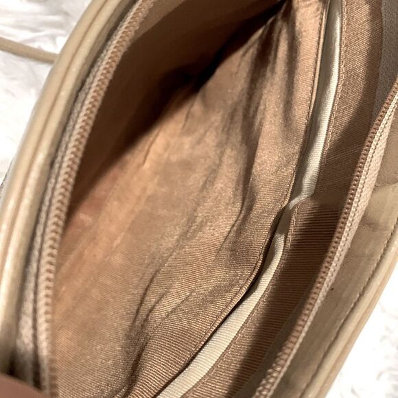 TAPESTRY shoulder bag goldtone hardware zip top slip interior pocket vintage - Picture 7 of 11